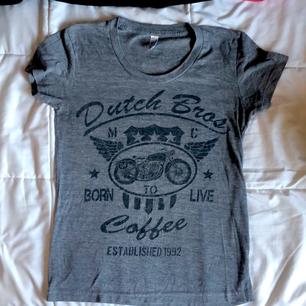 Dutch Bros Grey “Born to Live” Graphic T-shirt Size Small